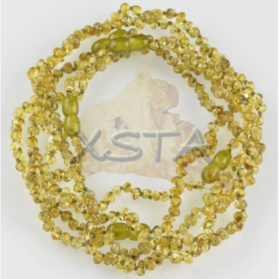 Light green amber teething necklace